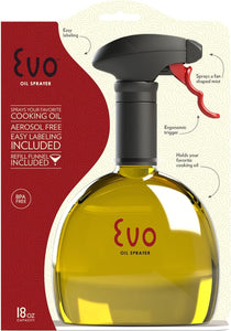 Evo Oil Sprayer Bottle, Non-Aerosol for Olive Oil and Cooking Oils, 18-ounce Capacity