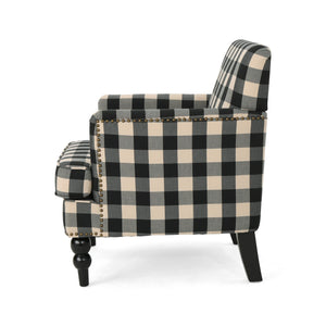 Christopher Knight Home Evete Tufted Fabric Club Chair, Black Checkerboard - paid link