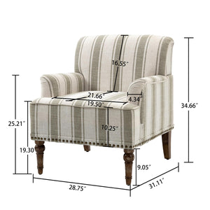 UIXE Floral Accent Chair, Living Room Arm Chairs Modern Nailhead Trim Club Armchair with Wood Legs, Comfy Upholstered Sofa Lounge Seat Reading Seat Bedroom Side Seating for Home Office - paid link