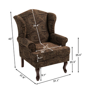 UIXE Floral Accent Chair, Living Room Arm Chairs Modern Nailhead Trim Club Armchair with Wood Legs, Comfy Upholstered Sofa Lounge Seat Reading Seat Bedroom Side Seating for Home Office - paid link