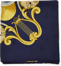 Hermès, Pre-Loved Navy & Multicolor 'Orgauphone et Autres Mecaniques' Silk Scarf 90, Navy - paid link