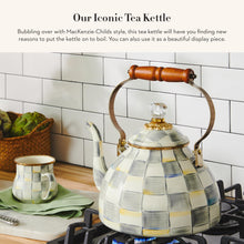 MACKENZIE-CHILDS Enamel Tea Kettle, Stylish Tea Kettle for Stovetop, Black-and-White Courtly Check, 2 Quarts - paid link