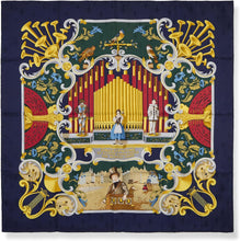 Hermès, Pre-Loved Navy & Multicolor 'Orgauphone et Autres Mecaniques' Silk Scarf 90, Navy - paid link