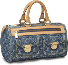 Pre-Loved Louis Vuitton Blue Monogram Denim Neo Speedy, Blue Handbag