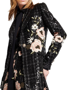 Elli Saab Embroidered Tweed Coat - paid link