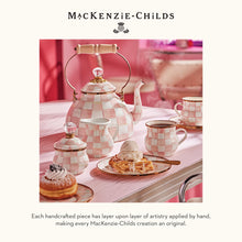 MACKENZIE-CHILDS Enamel Tea Kettle, Stylish Tea Kettle for Stovetop, Black-and-White Courtly Check, 2 Quarts - paid link