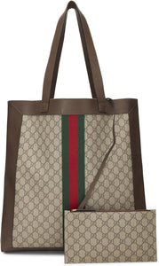 Pre-Loved Gucci Brown Original GG Supreme Canvas Ophidia Tote Large, Brown - paid link