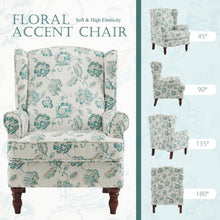 MELLCOM Floral Accent Chair, High Back Upholstered Armchair with Solid Legs, Leisure Single Sofa Chair for Living Room, Bedroom, Home Office, Teal Floral - paid link