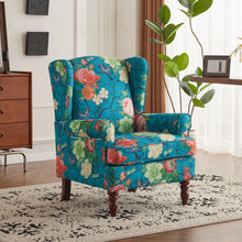 MELLCOM Floral Accent Chair, High Back Upholstered Armchair with Solid Legs, Leisure Single Sofa Chair for Living Room, Bedroom, Home Office, Teal Floral - paid link