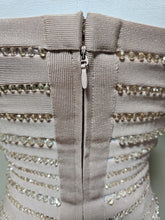 Pre-loved Herve Leger Faceted Crystal Beads Bandage Skirt Set XS