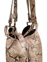 Puntotres Made in Spain Embossed Leather Snakeskin Design Handbag Purse