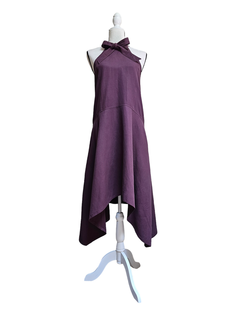 Pre-owned Ulla Johnson Bordeau Purple Twill Liz Dress Size 4