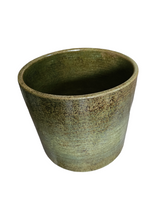 Rare Original Vintage 1960’s Gainey Ceramics AC-12 Glossy Speckled Olive Green Midcentury Architectural Pottery Planter Pot