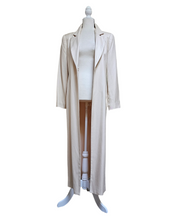 Vintage 1980’s CACHE 100% Spun Silk Cream Maxi Duster Coat Jacket Made in USA