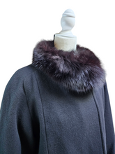 Vintage Nina Ricci Only at Bloomingdale's Cashmere Wool Swing Coat Fur Trim L/XL