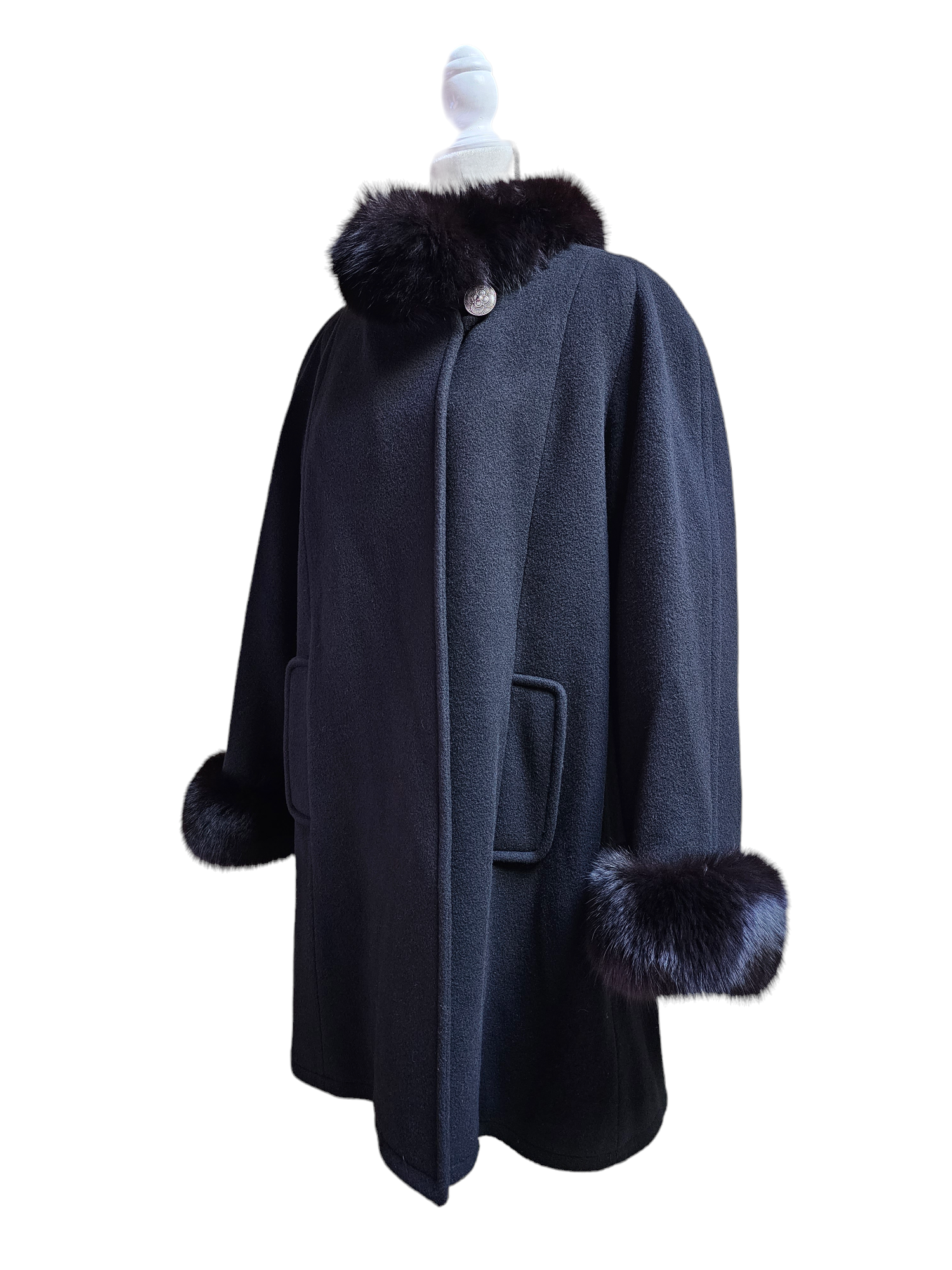 Vintage Nina Ricci Only at Bloomingdale's Cashmere Wool Swing Coat