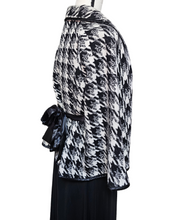 Vertigo Paris Wool Blend Black White Houndstooth Crop Sweater Cape Large