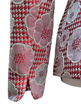 Christian Dior Houndstooth Poppies Silver Lurex Blazer Size 2