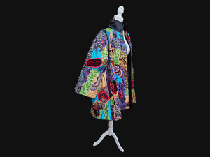 Vintage 1980’s Judith Roberts La Coleccion Applique and Patchwork Swing Coat Large
