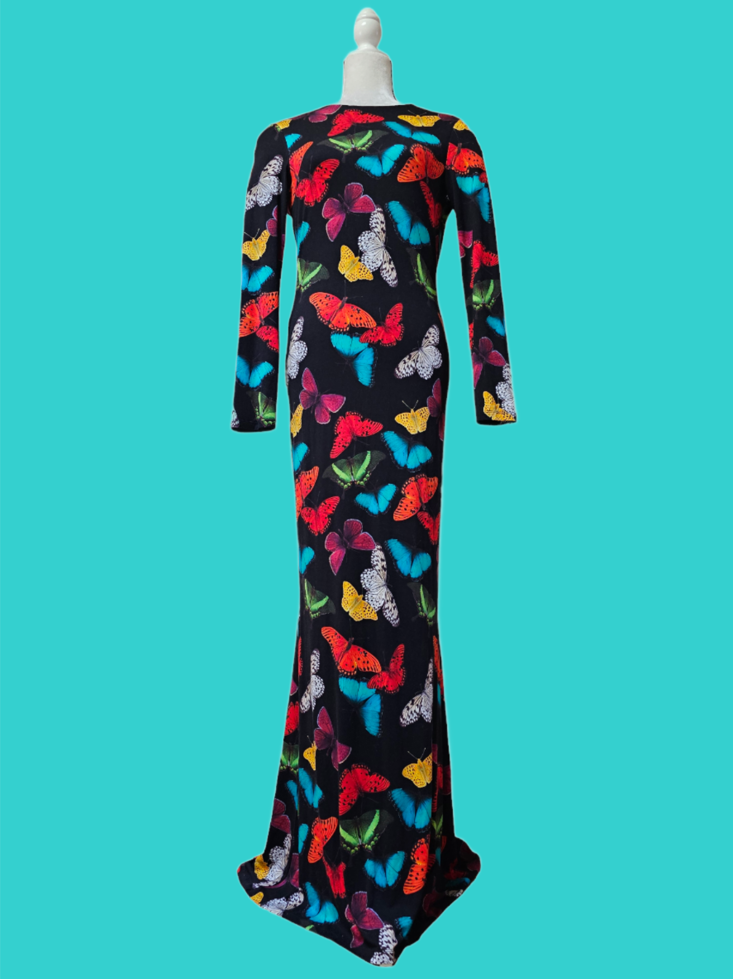 Alice and Olivia Pre owned Rosaria Butterfly Print Maxi Dress Petite Tall