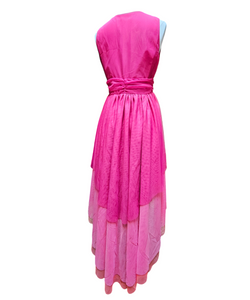 Be Blumarine Evening Gown Made in Italy Pink Fuchsia Orange Tulle Midi Dress 6