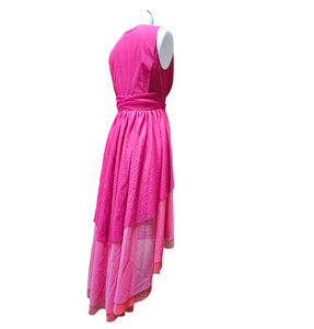 Be Blumarine Evening Gown Made in Italy Pink Fuchsia Orange Tulle Midi Dress 6