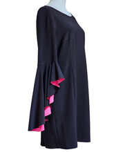 Nicole Miller Cocktail Spandex Little Black Dress Pink Romantic Statement Sleeves 14