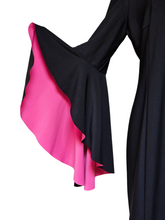 Nicole Miller Cocktail Spandex Little Black Dress Pink Romantic Statement Sleeves 14