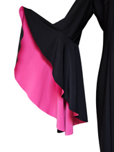 Nicole Miller Cocktail Spandex Little Black Dress Pink Romantic Statement Sleeves 14