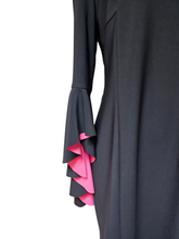 Nicole Miller Cocktail Spandex Little Black Dress Pink Romantic Statement Sleeves 14