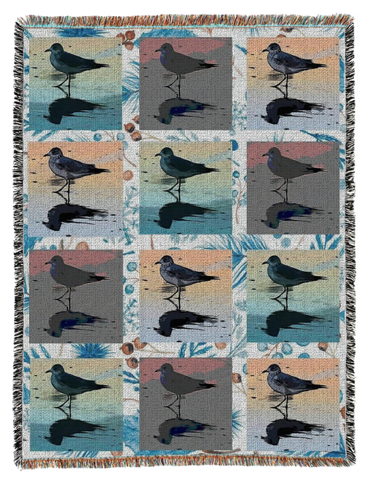 Sandpipers at Jax Beach Oversized Tapestry Blanket Photography by Alice Lowe