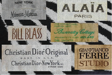 Vintage Fashion Designers Labels Oversized Tapestry Blanket No. 1