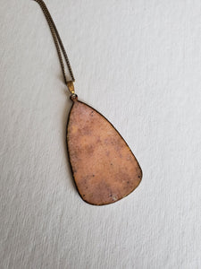 Vintage Modernist Abstract Artisan Enamel on Copper Pendant Necklace