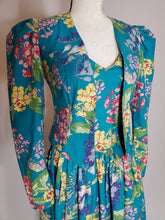 1980’s Vintage Laura Ashley Midi Cotton Dress and Jacket with Signature Ashley Floral Print
