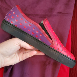 GinaMari Leather Hearts Slip-On Shoes Handcrafted in Italy
