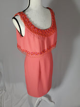 Vintage Lilli Diamond California Hand Jeweled Peach Cocktail Dress