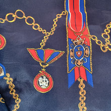 Oversized Scarf with Chains Medals and Ribbons