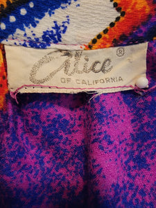 Vintage 1960’s Hawaiian Print Alice of California Wrap Skirt S/M