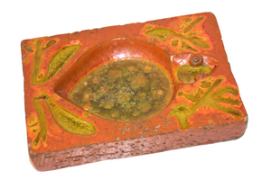 Extremely Rare 1960's Stylized Frog Fritte Tray Fused Glass by Aldo Londi for Bitossi