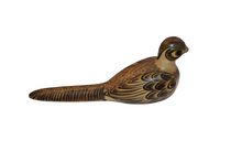 Long-tailed pheasant Vintage Ceramic Bird Signed by Carlos Villanueva