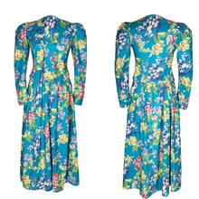 1980’s Vintage Laura Ashley Midi Cotton Dress and Jacket with Signature Ashley Floral Print