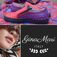 Load image into Gallery viewer, GinaMari Leather Hearts Slip-On Shoes Handcrafted in Italy