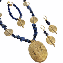 Mary McFadden Vintage Lapis Necklace, Earrings, & Bracelet Set