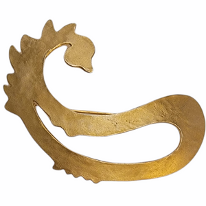 Mary McFadden Stylized Dragon Gilt Gold Brooch