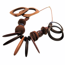 Vintage Tribal Chunky Wood Necklace Earrings Bracelets Set No. 1