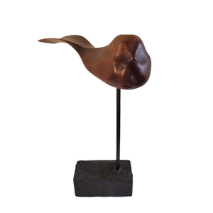 Handcrafted Modernist Stylized Bird Wild Black Cherry Wood Sculpture