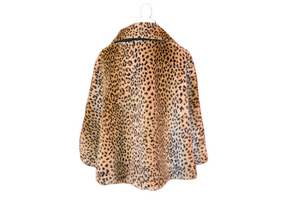 Cache Faux Fur Leopard Print Cape