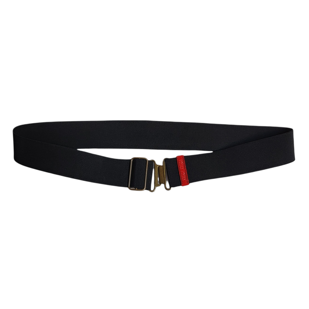 Vintage 1990's Miu Miu Stretch Belt with Red Leather Accent Made in Italy
