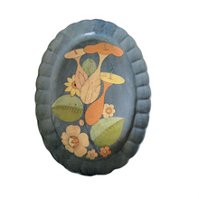 22" Vintage Oval Tlaquepaque Mexican Pottery "Art Deco" Grained Platter