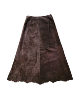 Lafayette 148 Laser-Cut Hem Suede Maxi Skirt Fully Lined Size 6